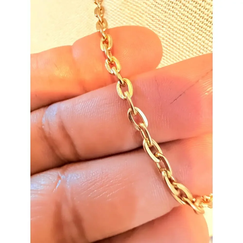 Vintage Gold Link Chain Necklace 26” + 3” Extender
